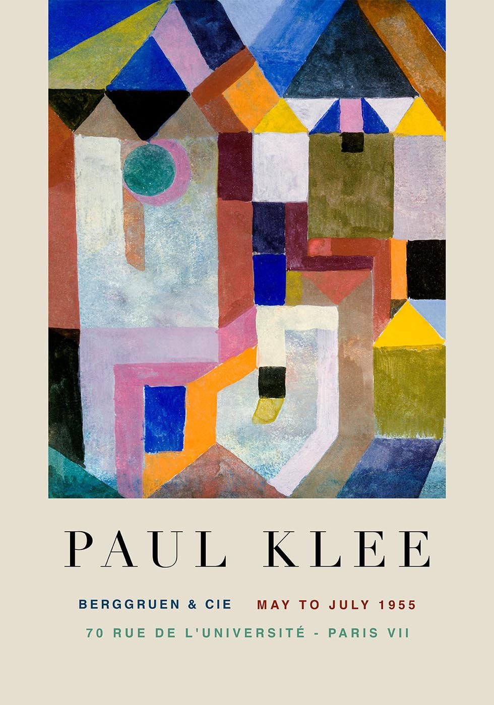 Paul Klee Colorful Architecture Art Exhibition Poster
