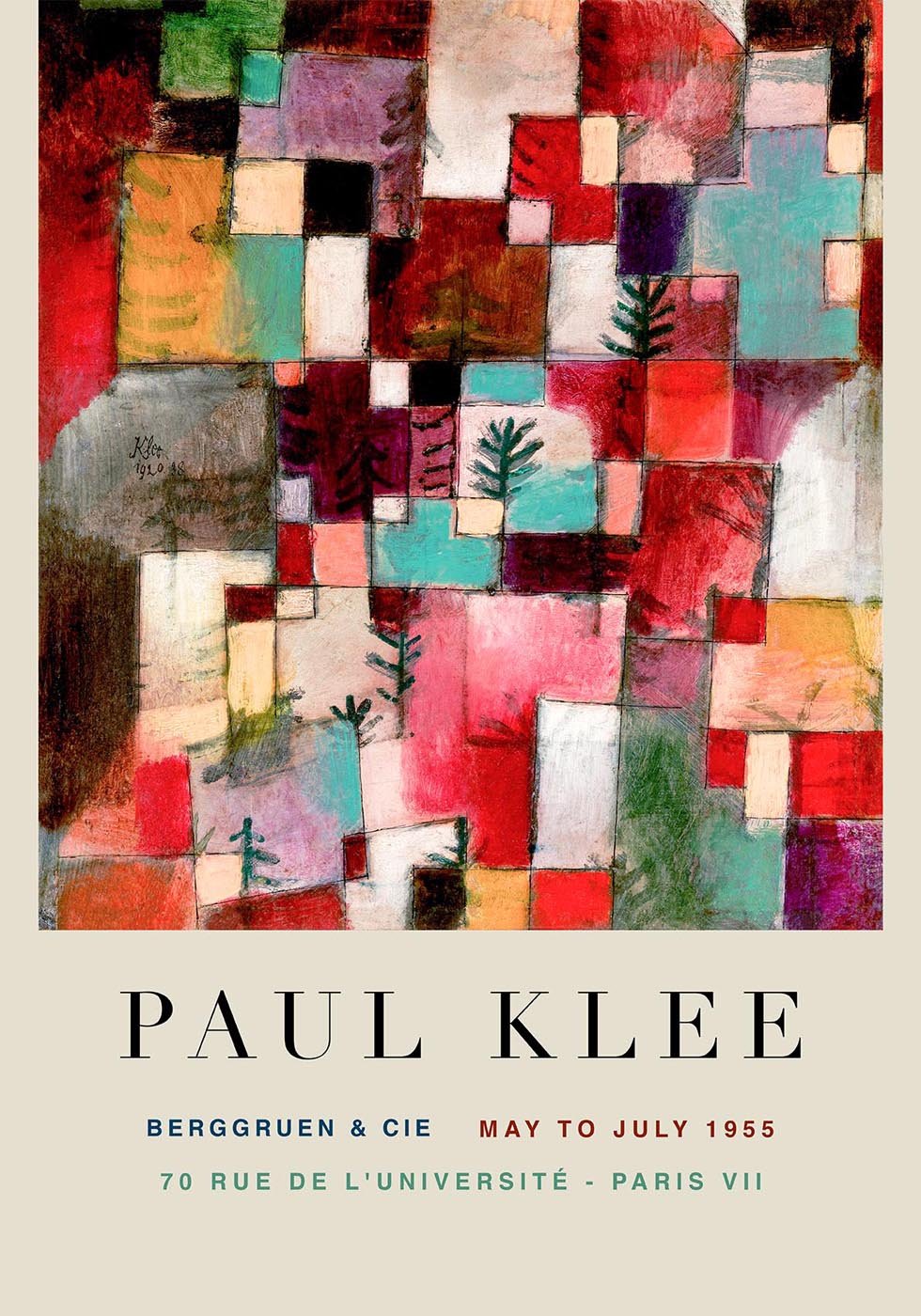 Paul Klee Redgreen and Violet-Yellow Rhythms Art Exhibition Poster