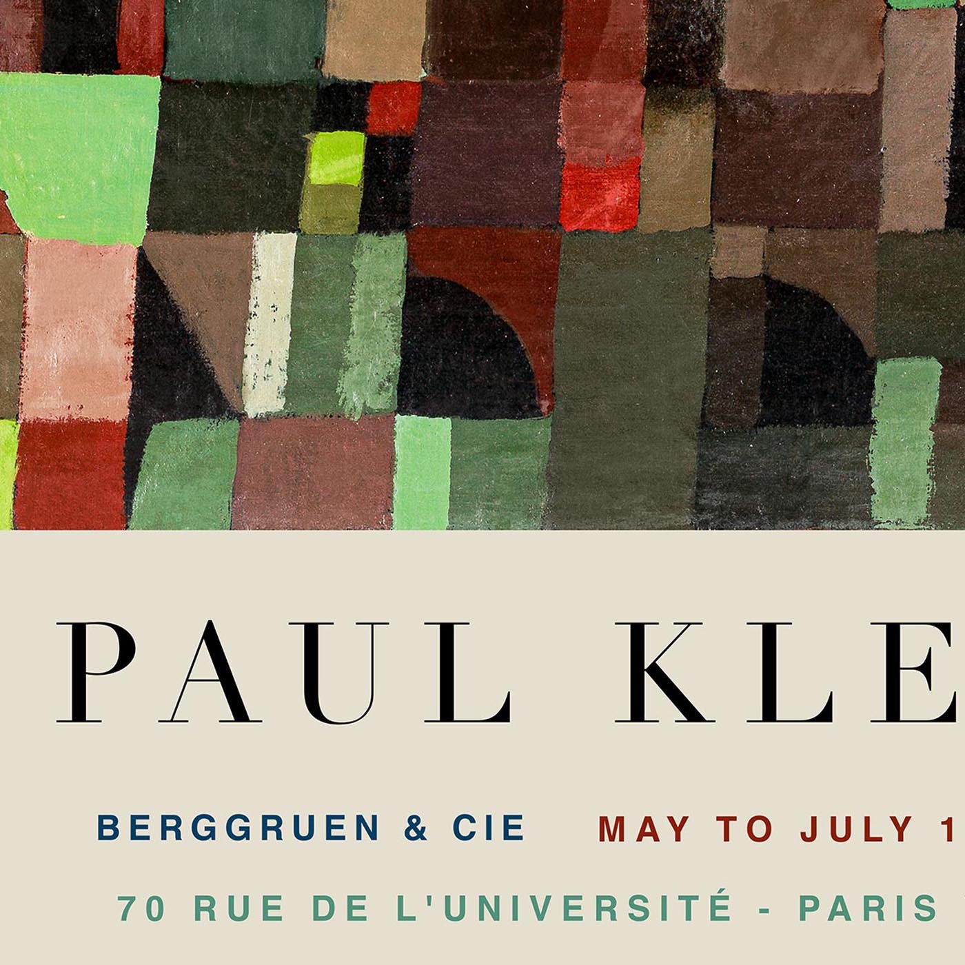 Paul Klee Red and Green Architecture Art Exhibition Poster