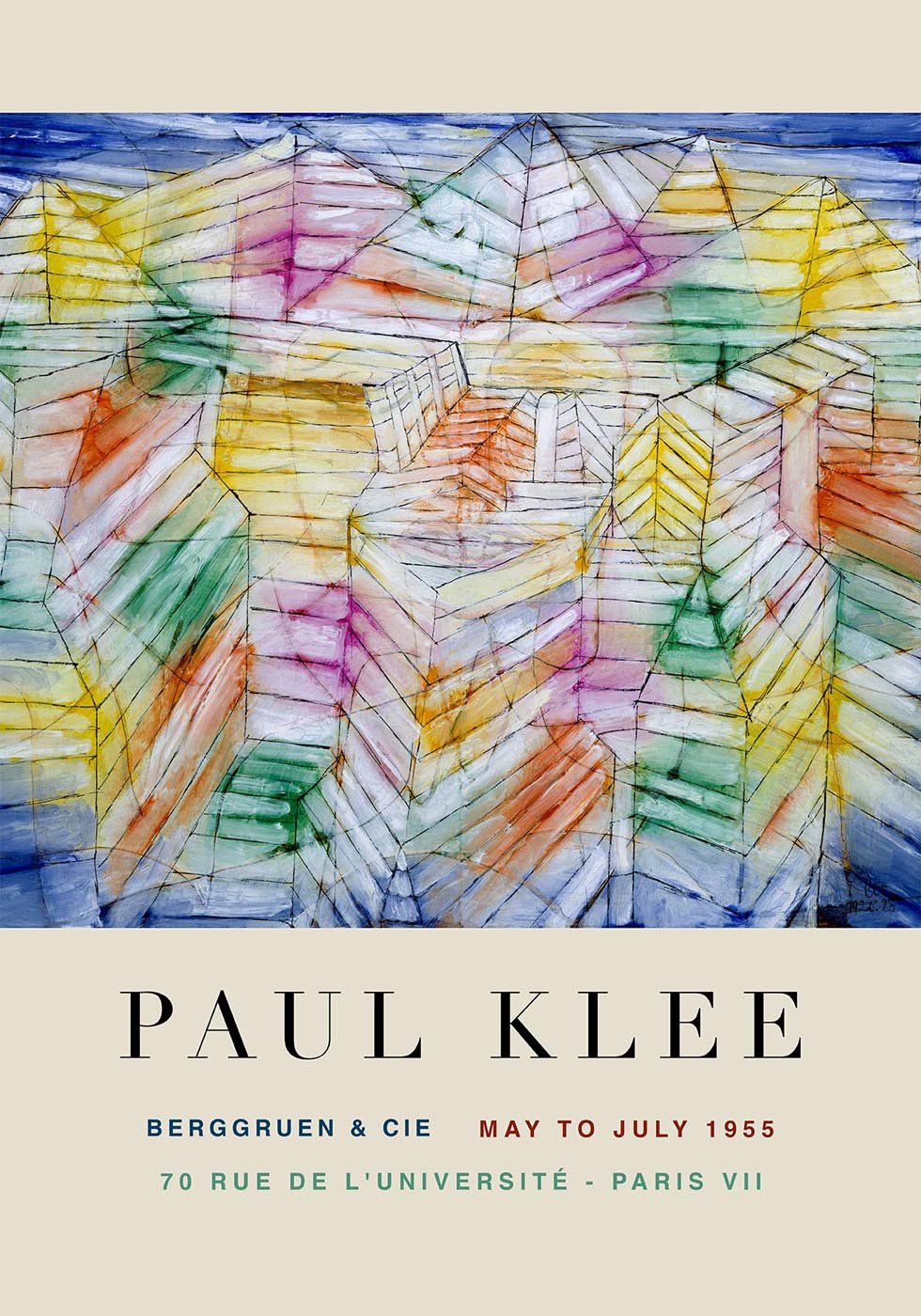 Paul Klee Theatre-Mountain-Construction Art Exhibition Poster