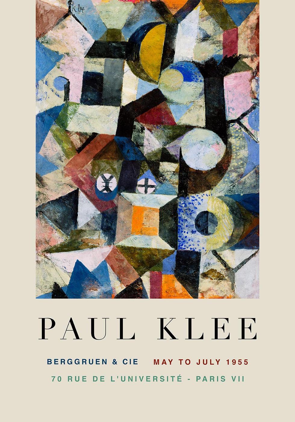 Paul Klee Yellow Half-Moon and the Y Art Exhibition Poster