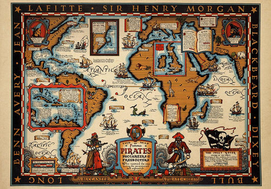 Pirates Map Poster - Perfect for Living Room and Office !