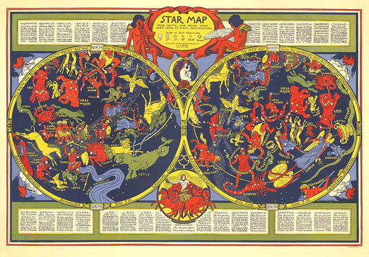 Star Zodiac Map Poster