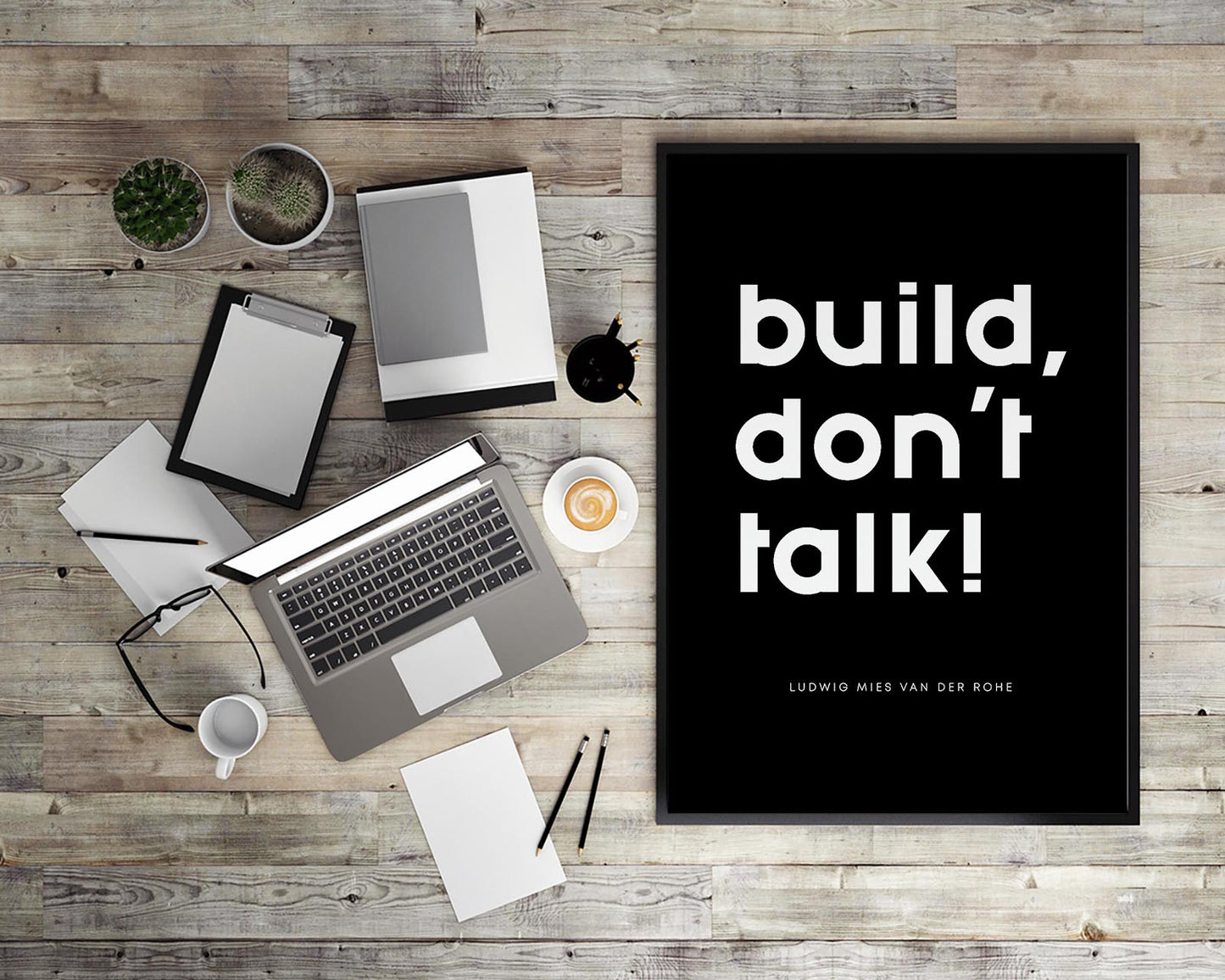 Build Don´t Talk Black Quote Poster