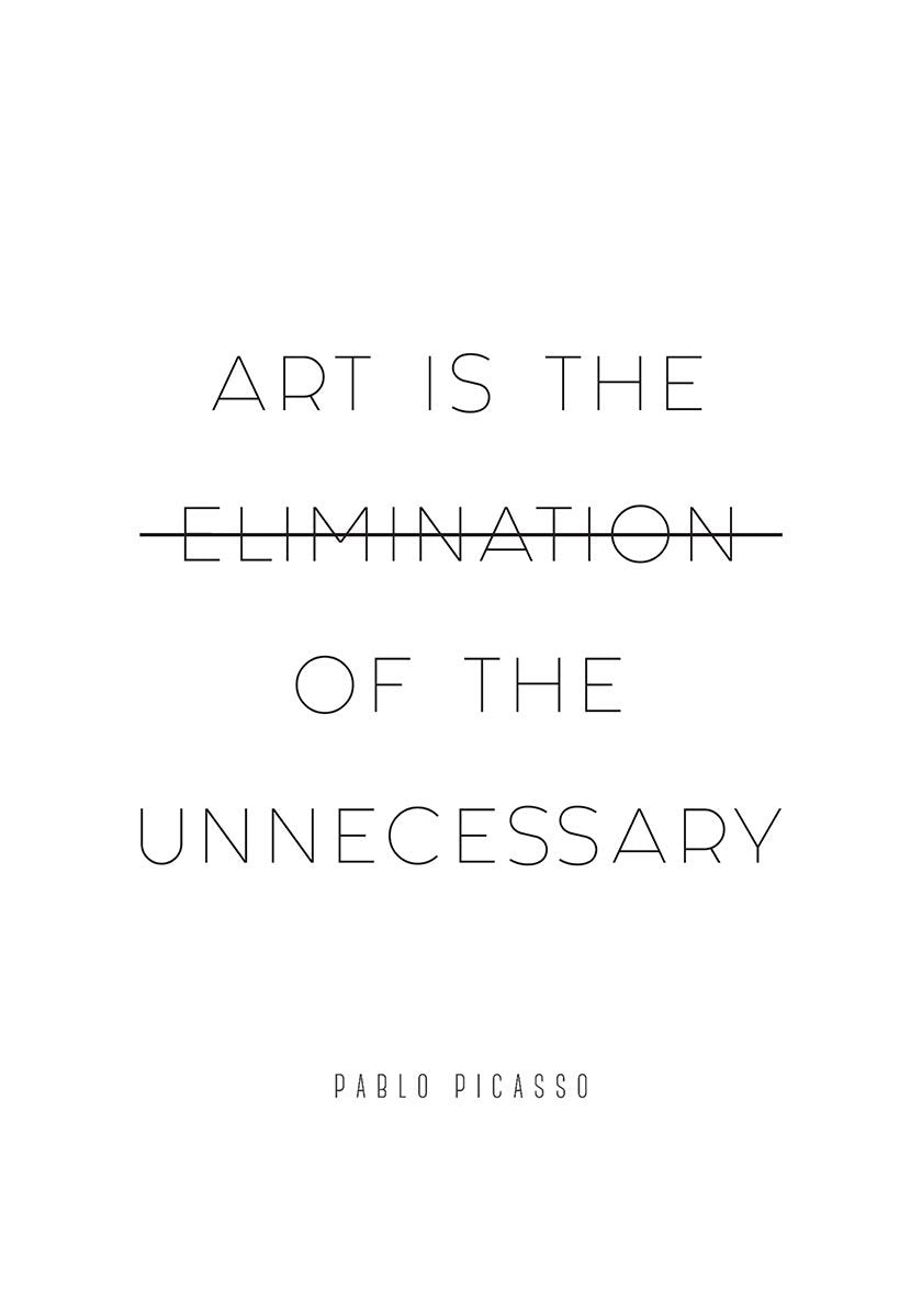 Art is the Elimination Quote Poster