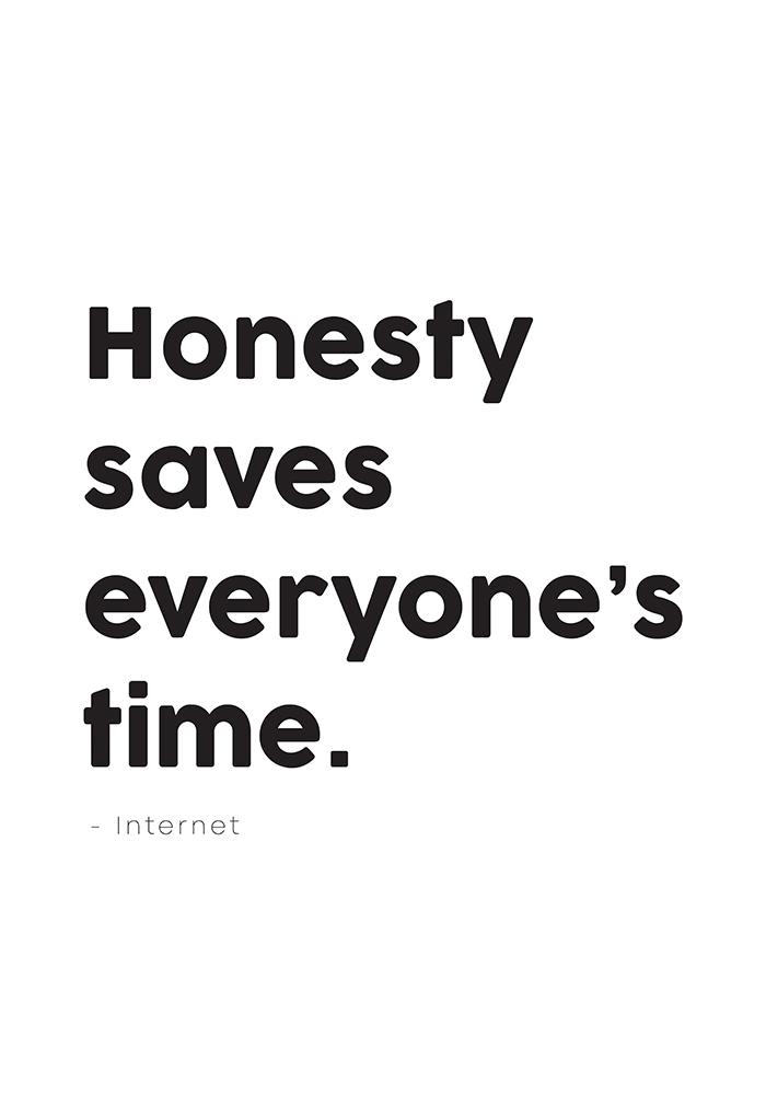 Honesty Saves Everyone's Time Quote Poster