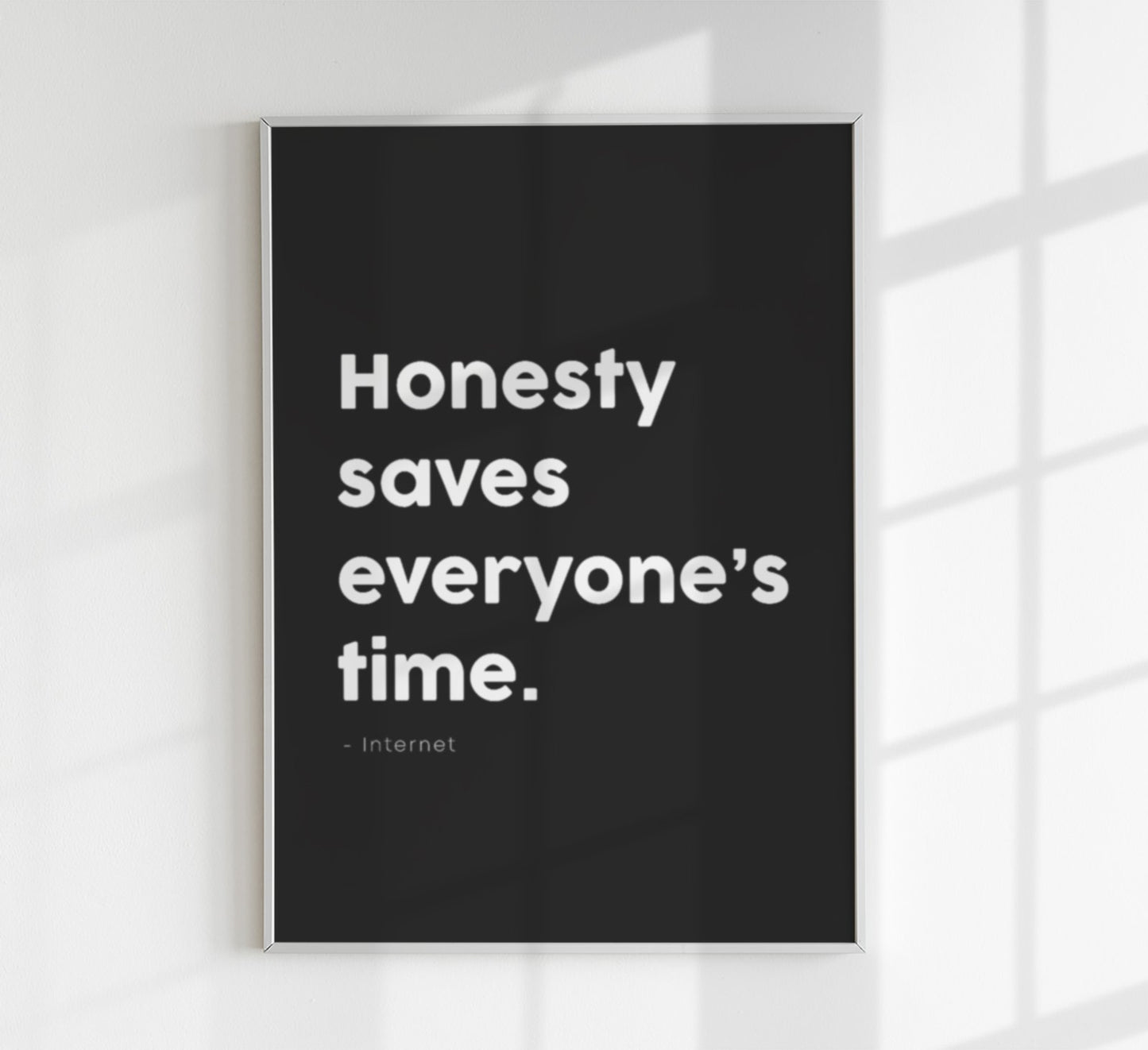 Honesty Saves Everyone's Time Black Quote Poster
