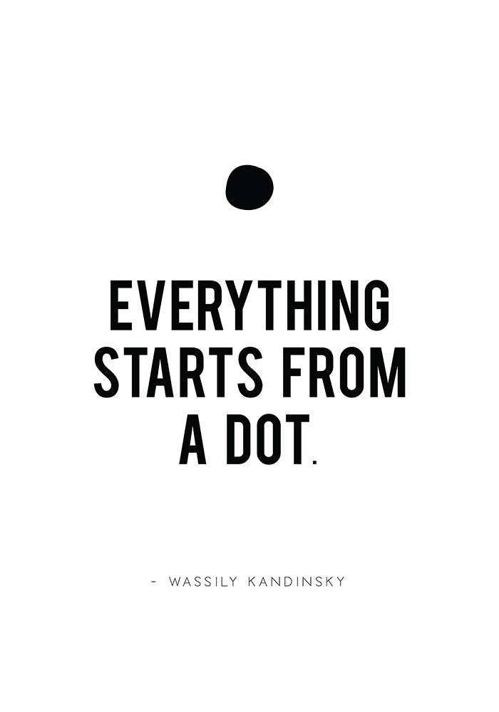 Everything Starts From A Dot Quote Poster