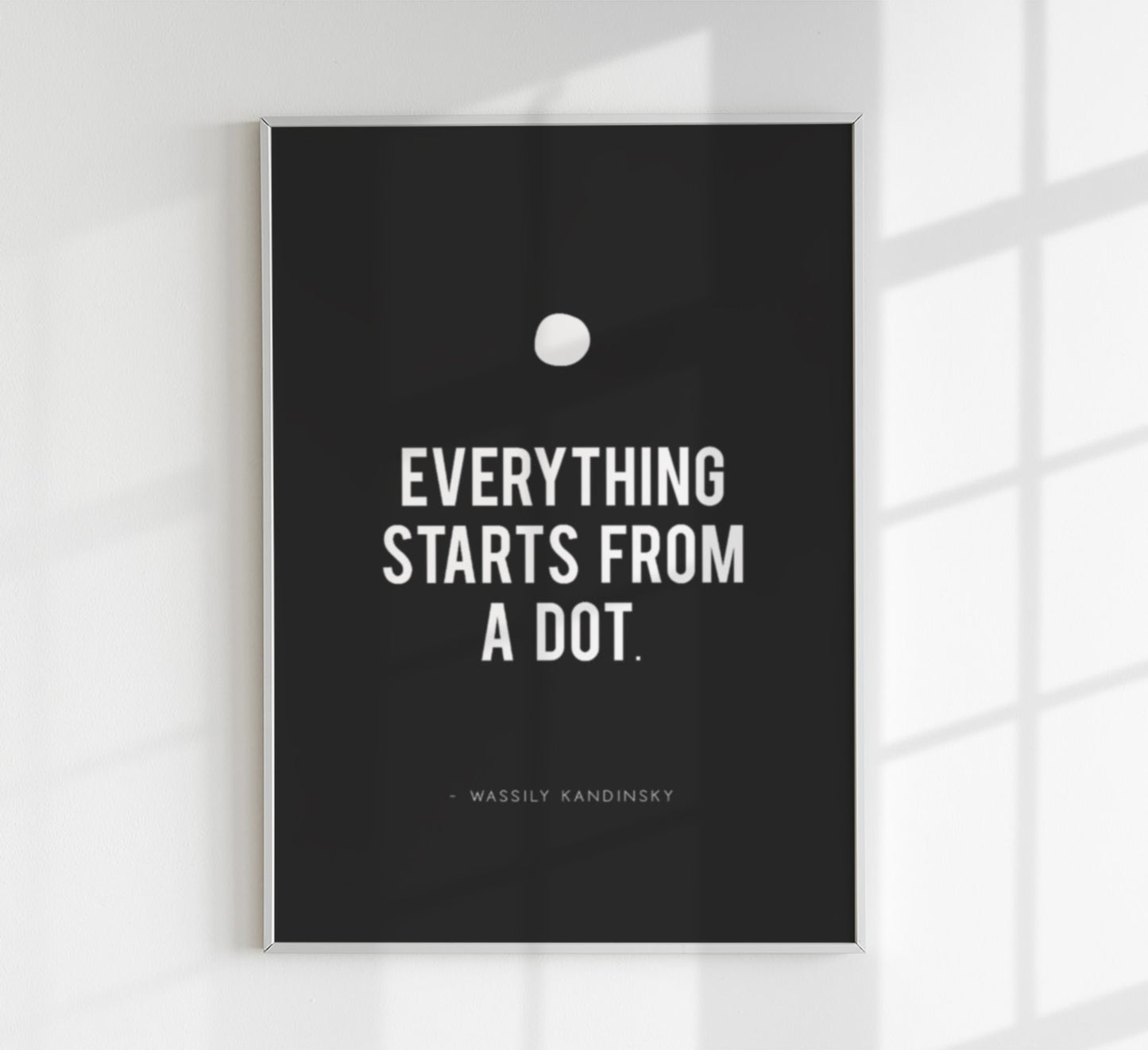 Everything Starts From A Dot Black Quote Poster