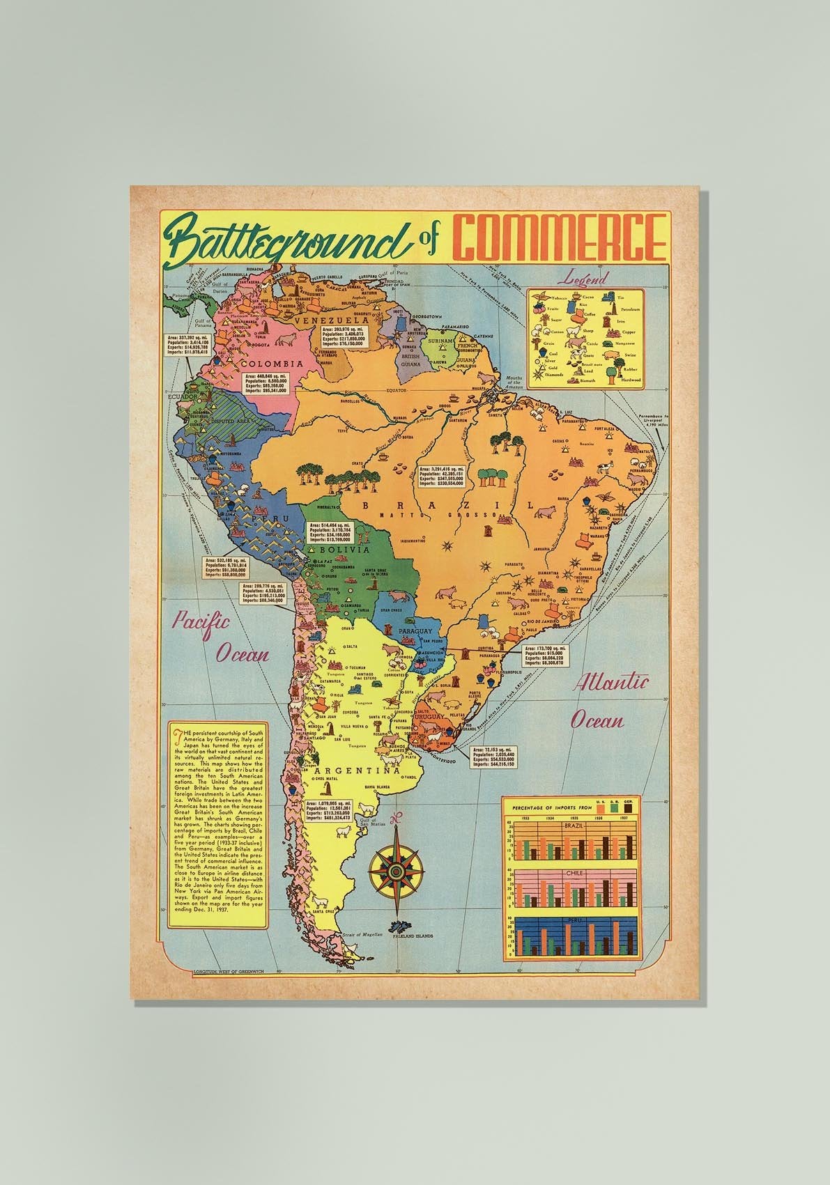 Battleground of Commerce South America Map