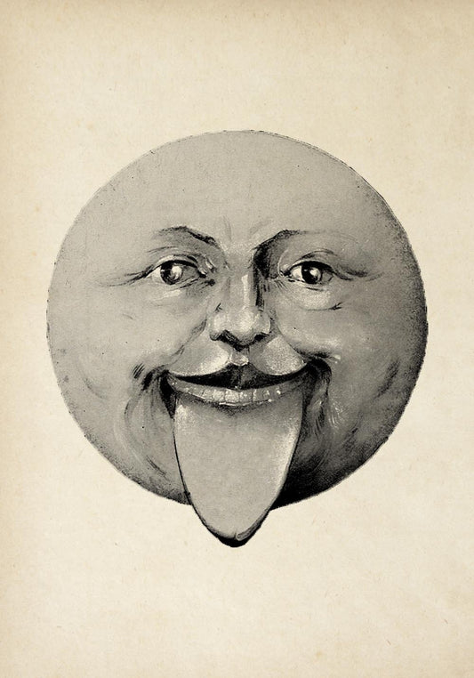 Antique Cheeky Moon Poster