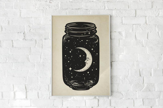 Antique Moon in a Bottle Poster