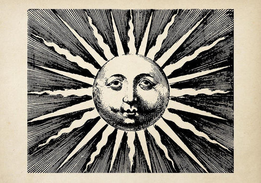 Antique Cheeky Sun Poster