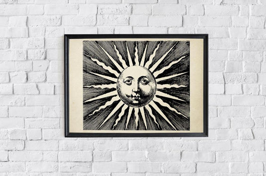 Antique Cheeky Sun Poster