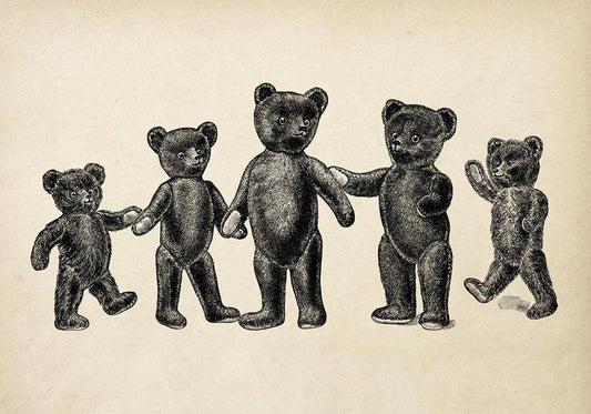 Antique Teddy Bears Poster