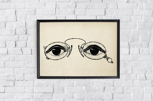 Antique Eyes with Glasses Poster