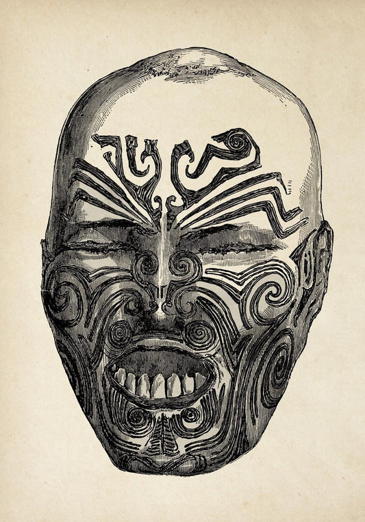 Antique Maori Face Poster