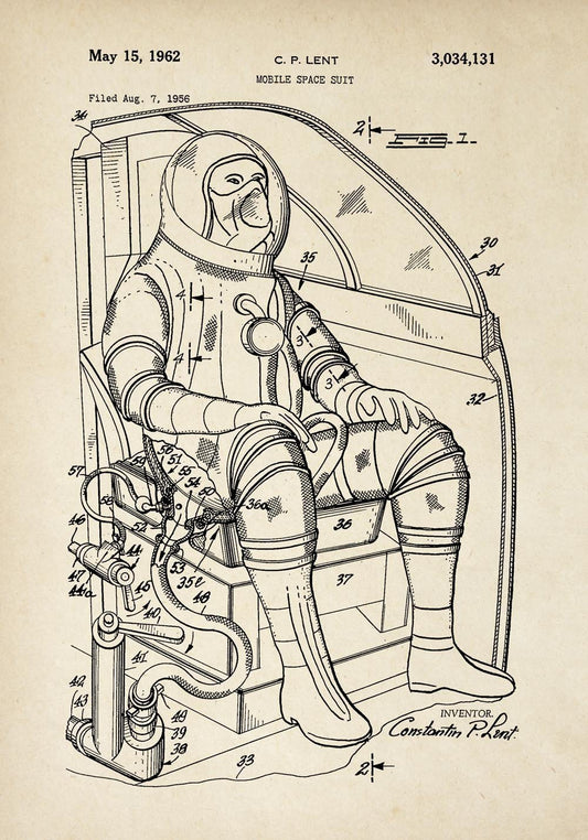 Antique Space Suit Poster