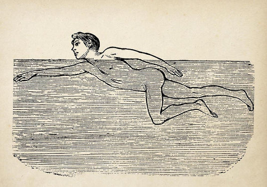 Antique Swimmer Poster
