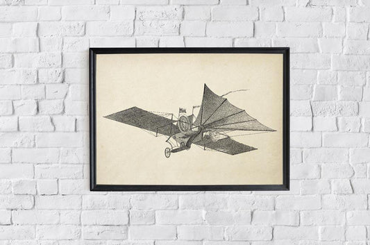 Antique Hensons Flying Machine Poster
