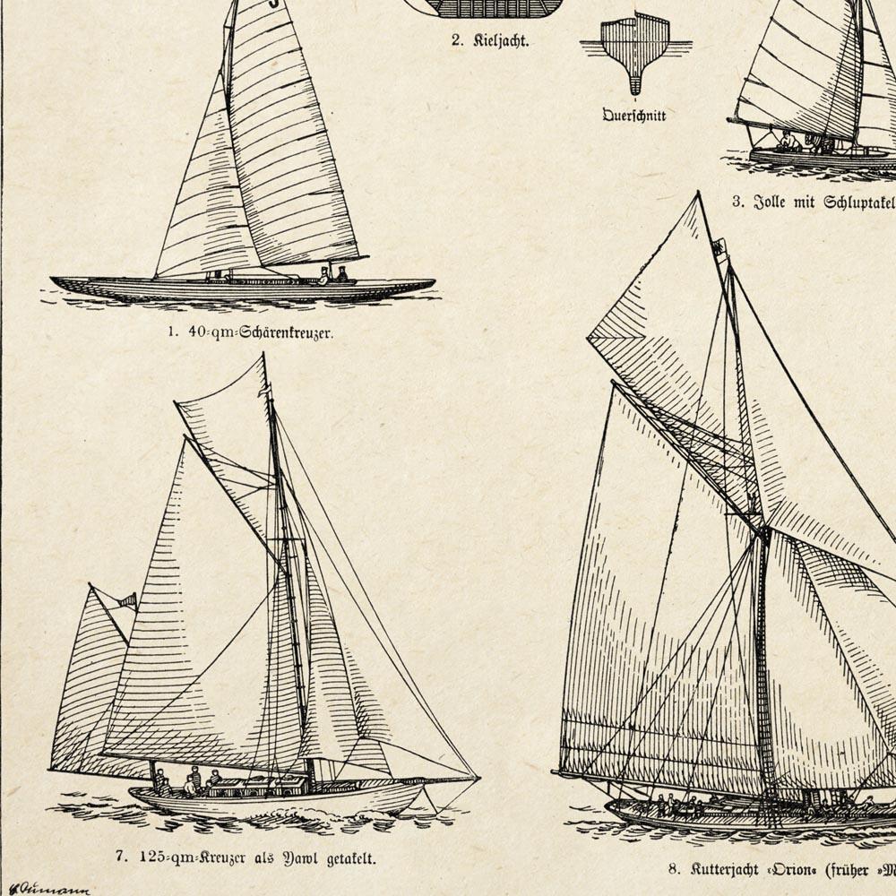 Antique Sailing Boats Poster