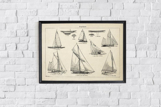 Antique Sailing Boats Poster