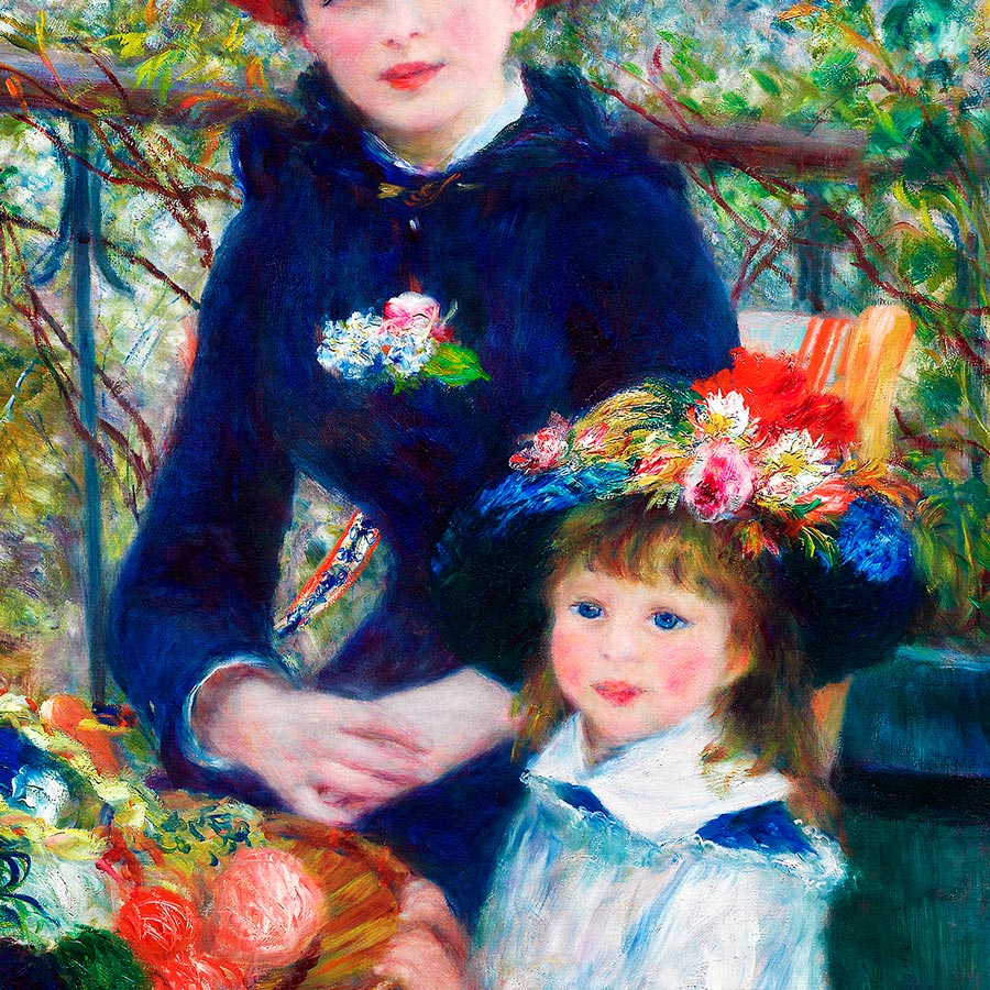 Two Sisters On the Terrace Painting by Pierre Auguste Renoir