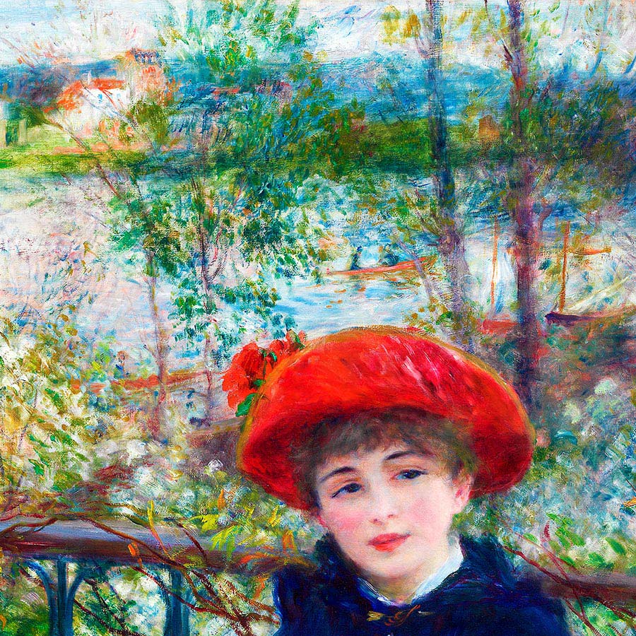 Two Sisters On the Terrace Painting by Pierre Auguste Renoir