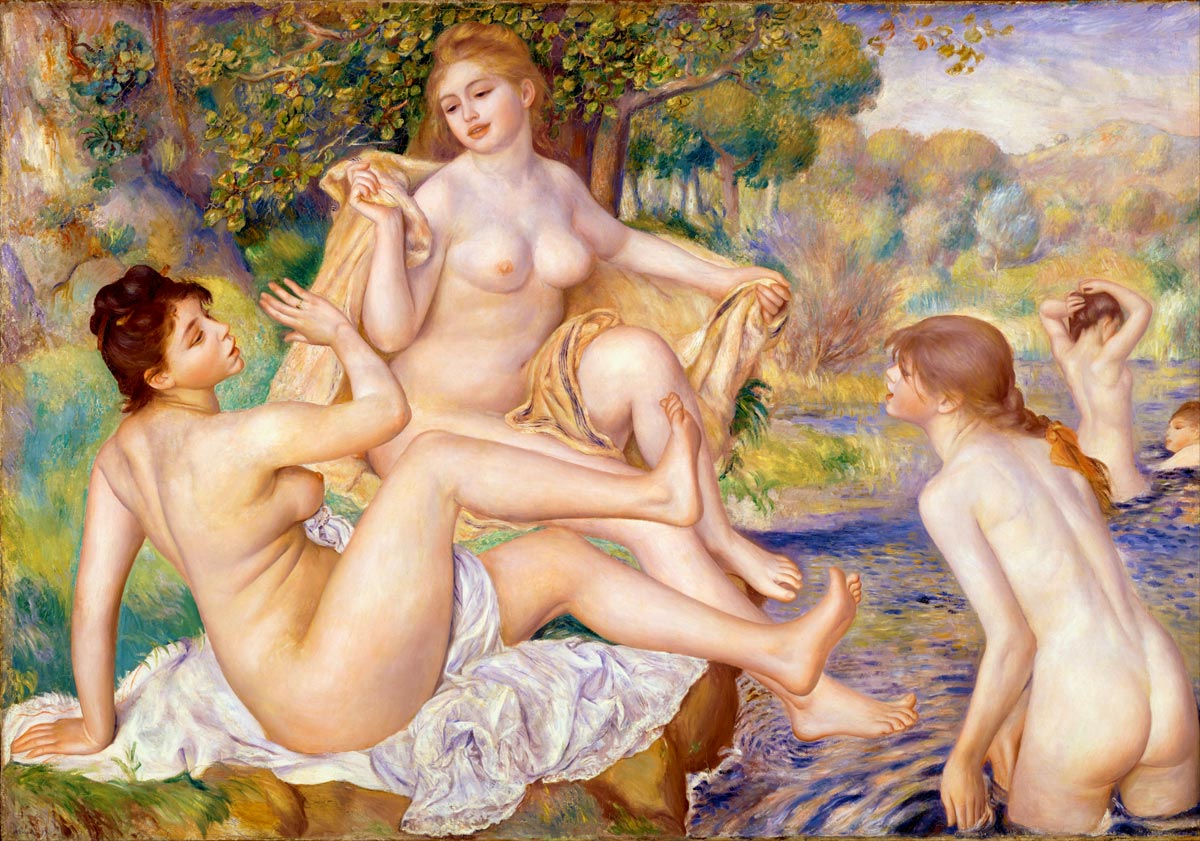 The Large Bathers Painting by Pierre Auguste Renoir