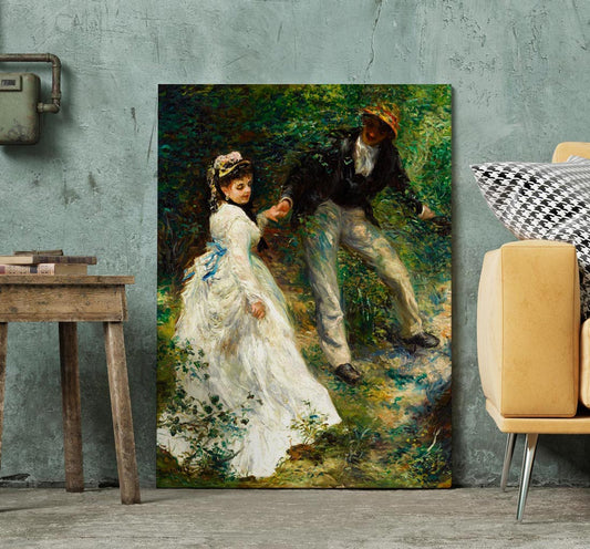 The Promenade Painting by Pierre Auguste Renoir