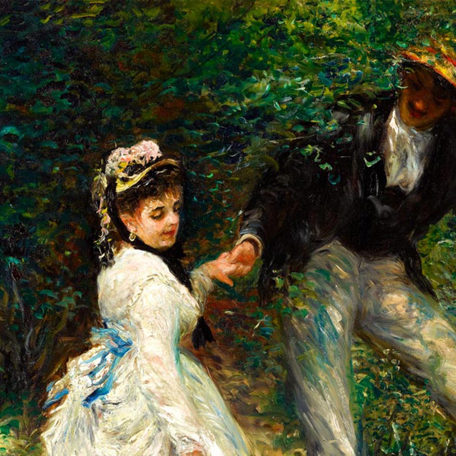 The Promenade Painting by Pierre Auguste Renoir