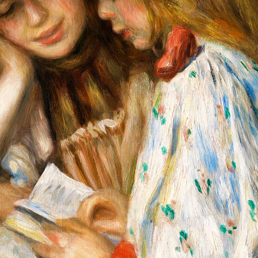 Two Girls Reading Painting by Pierre Auguste Renoir