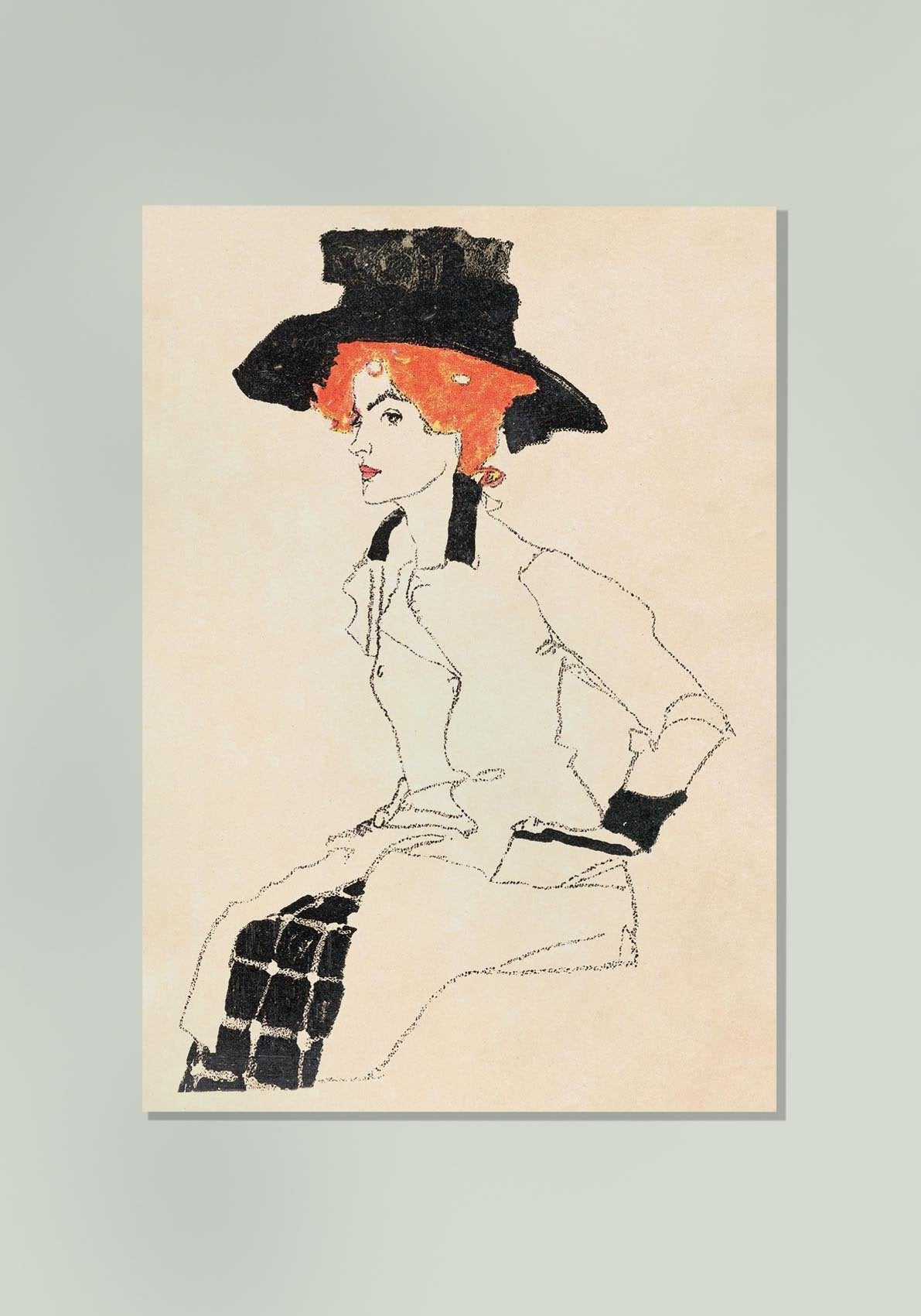 Portrait of a Woman in a hat by Egon Schiele