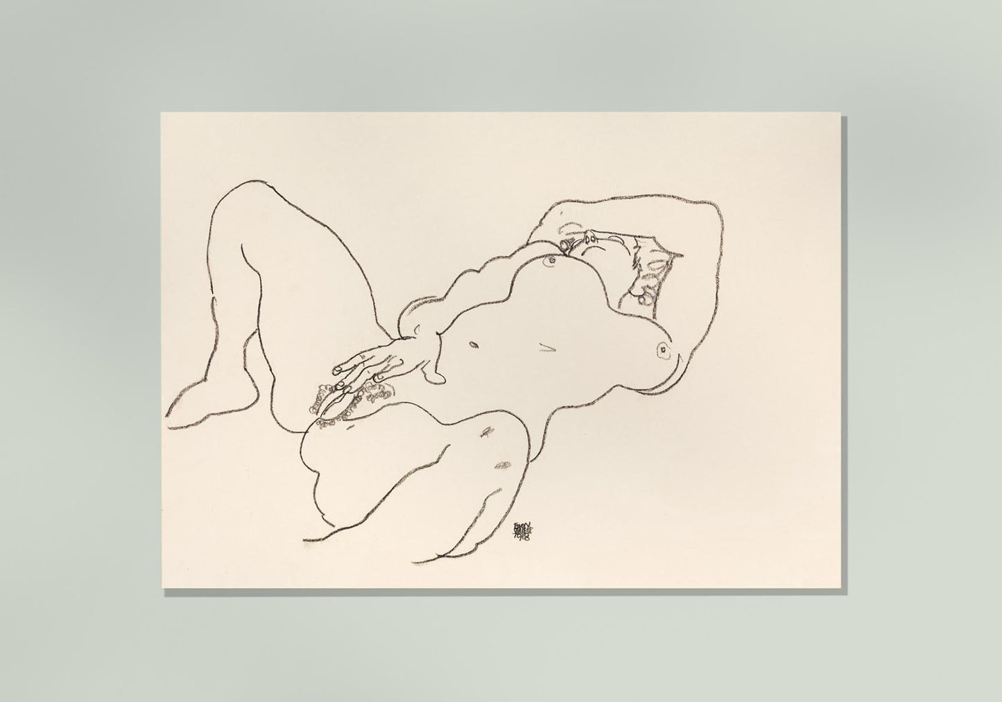 Woman Touching Herself by Egon Schiele