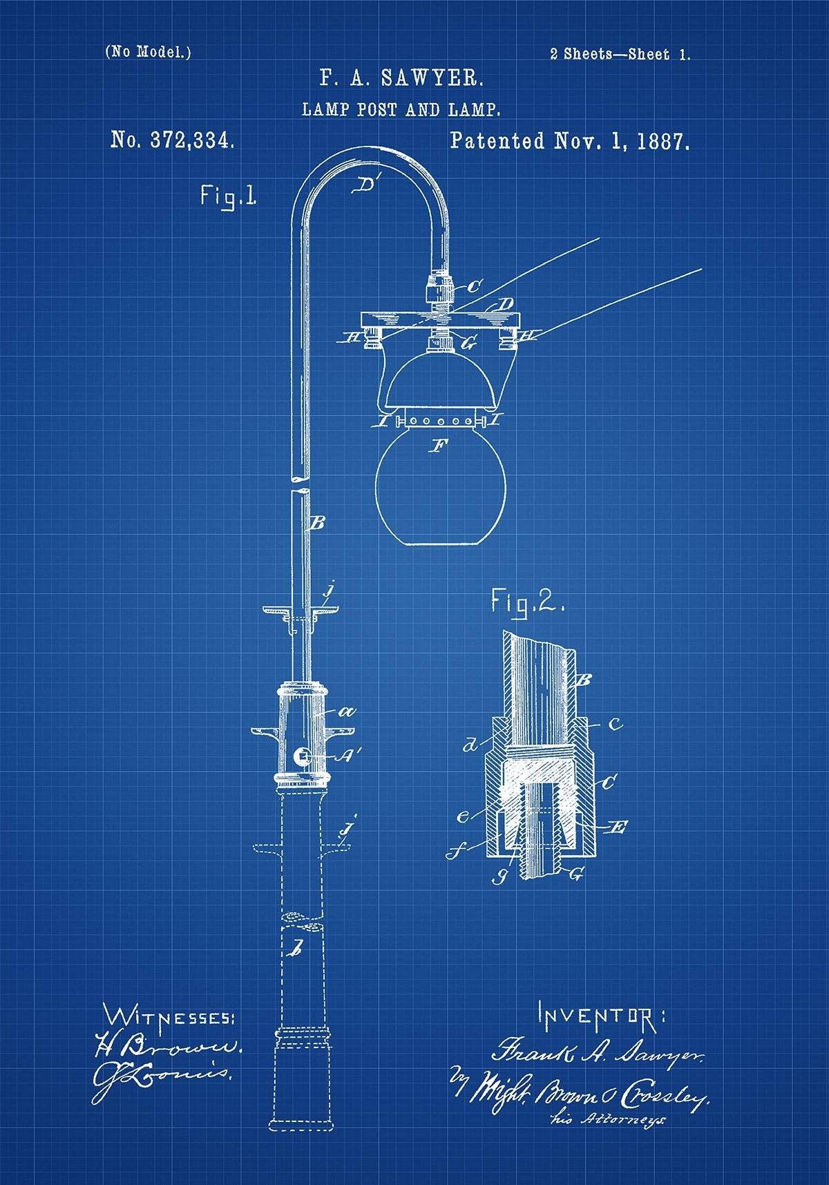Lamp Post Patent Poster