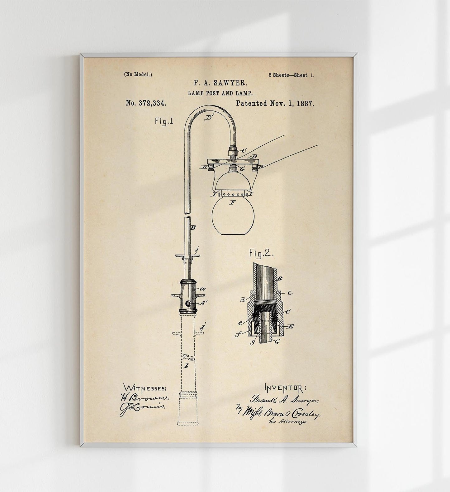 Lamp Post Patent Poster