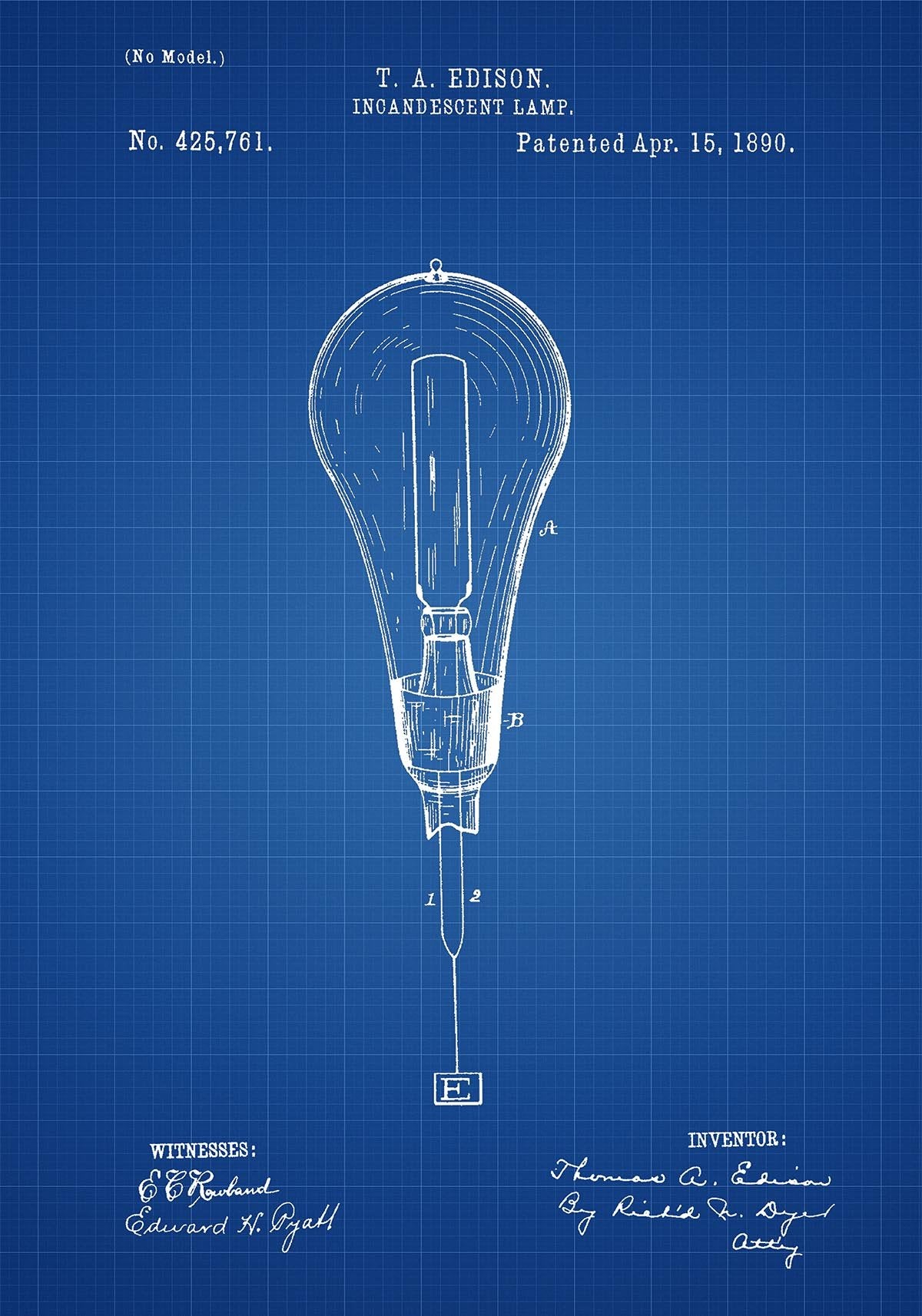 Light Bulb Patent Poster