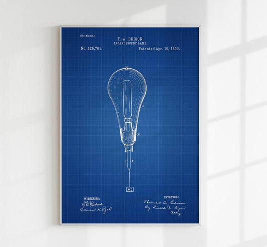 Light Bulb Patent Poster