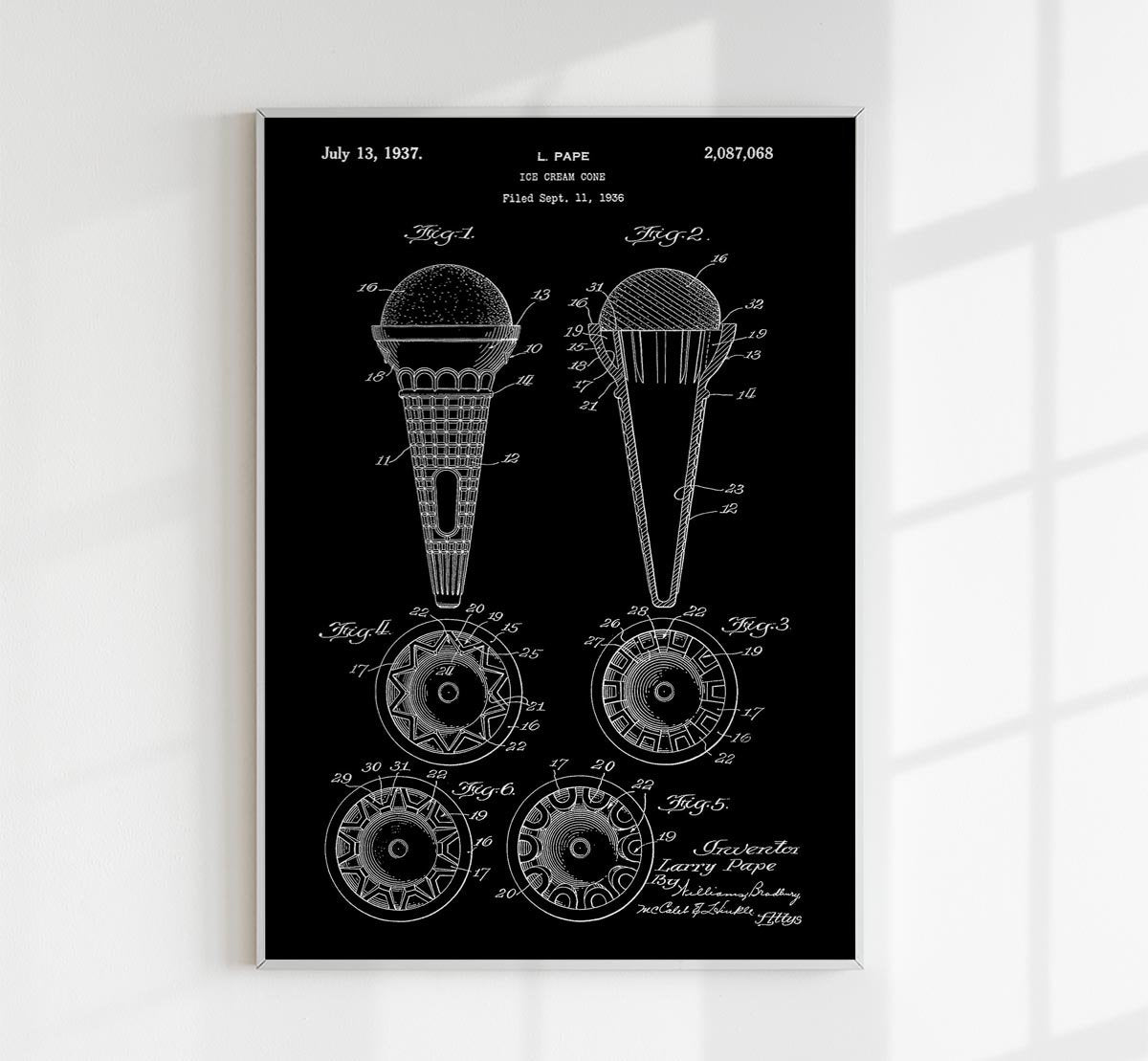 Ice Cream Cone Patent Poster