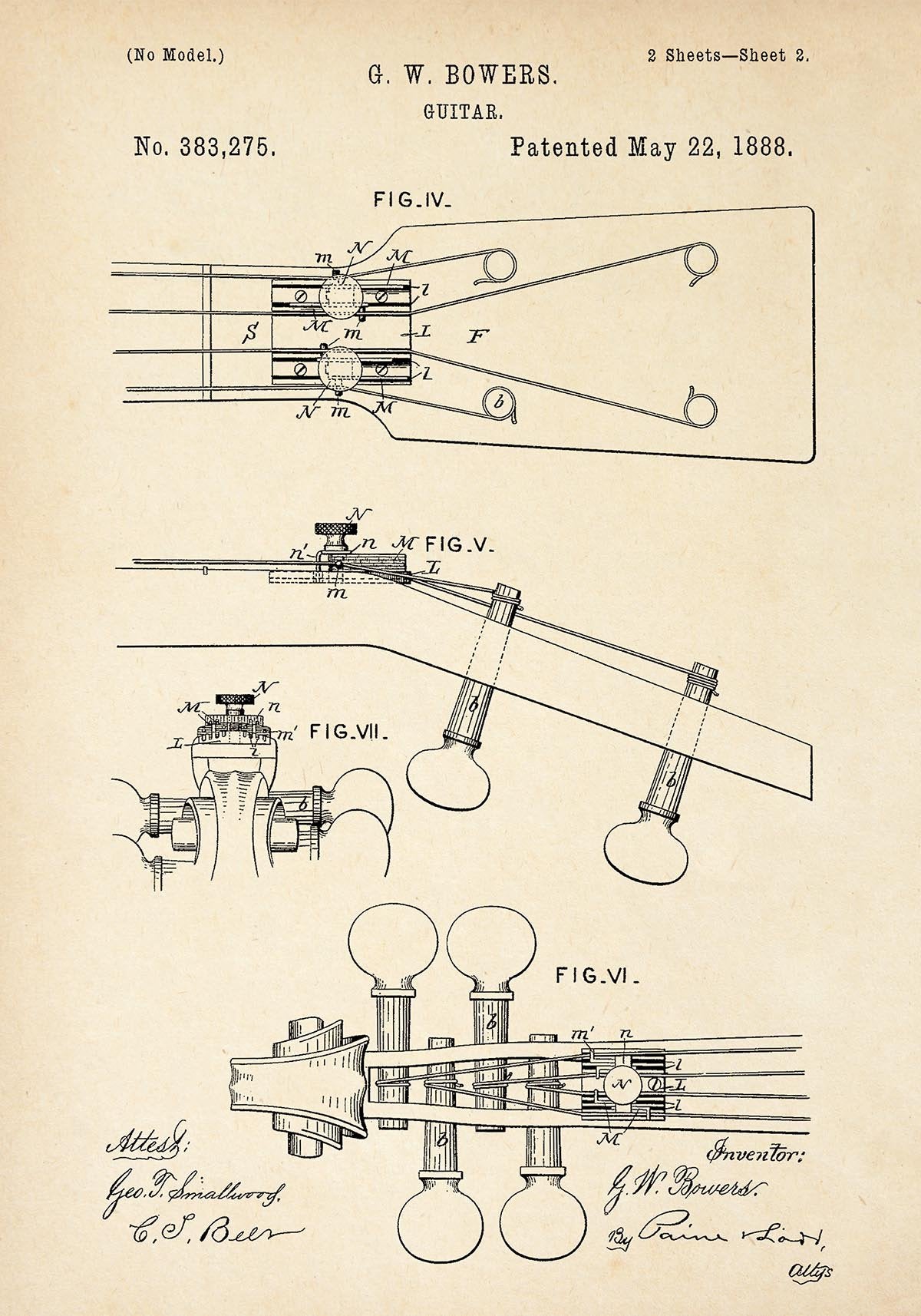 Guitar Patent Poster