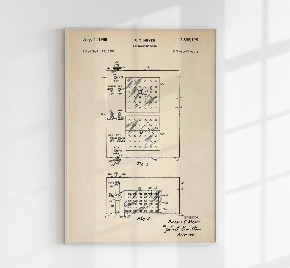 Battleship Game Patent Poster