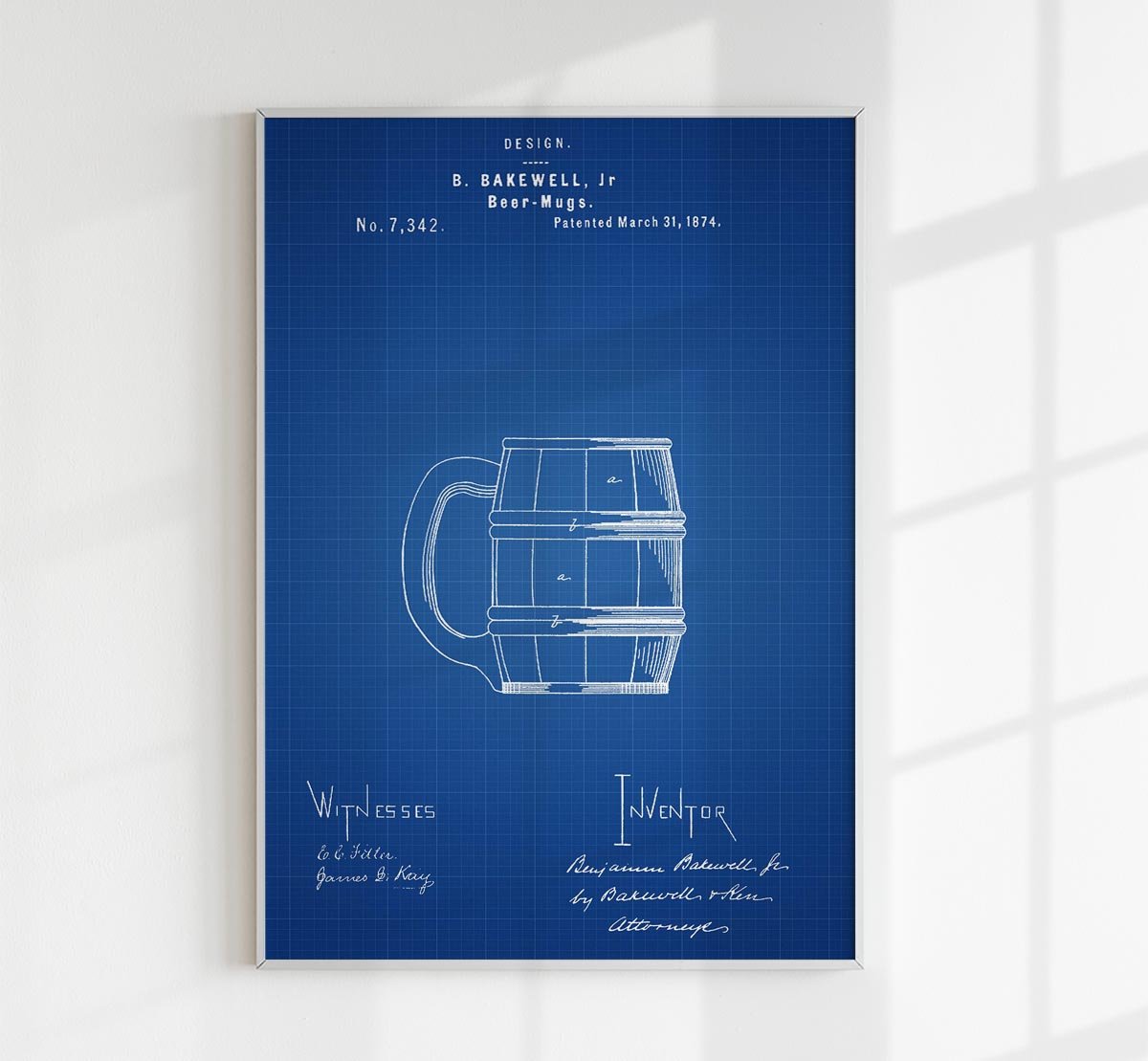 Beer Mug Patent Poster
