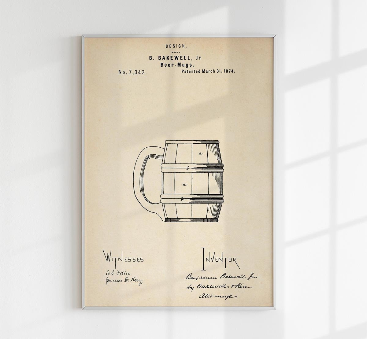 Beer Mug Patent Poster