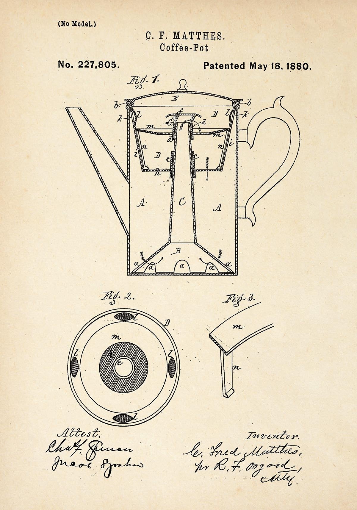 Coffee Pot Patent Poster