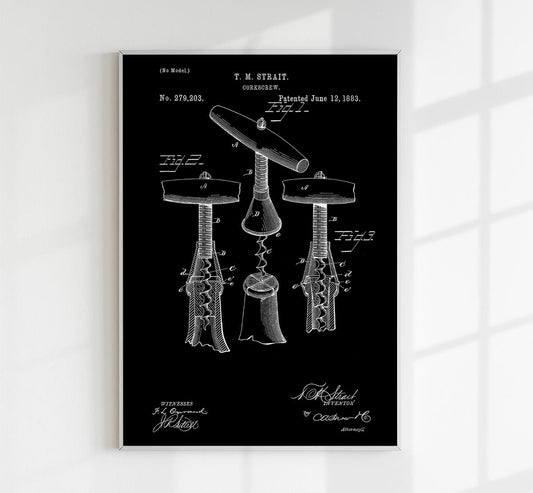 Corkscrew Patent Poster