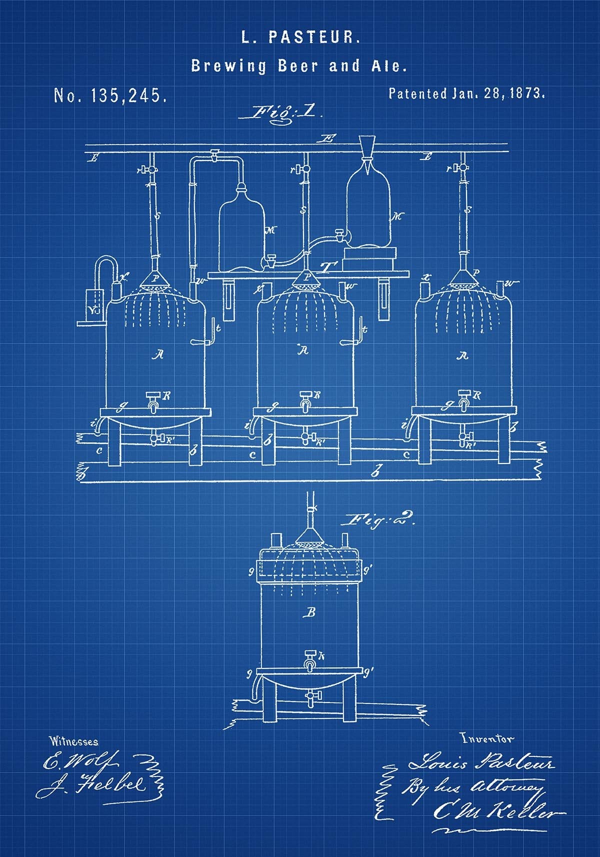 Beer Brewing Apparatus Patent Poster