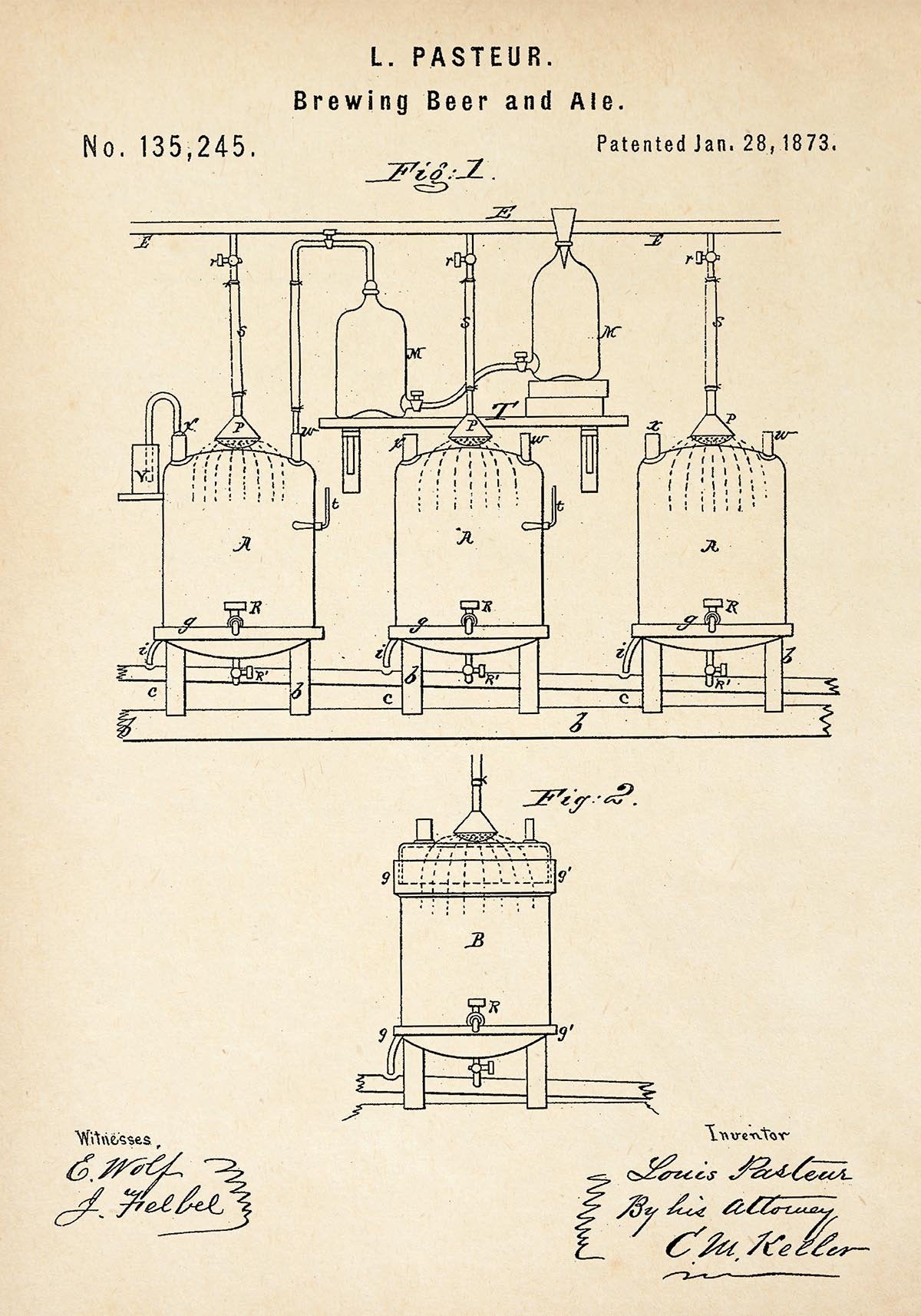 Beer Brewing Apparatus Patent Poster