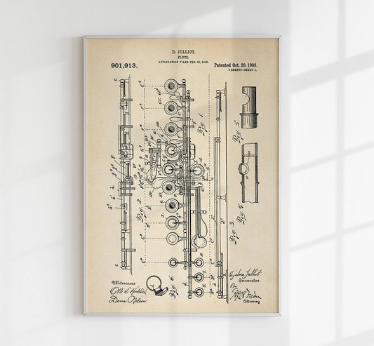 Flute Patent Poster
