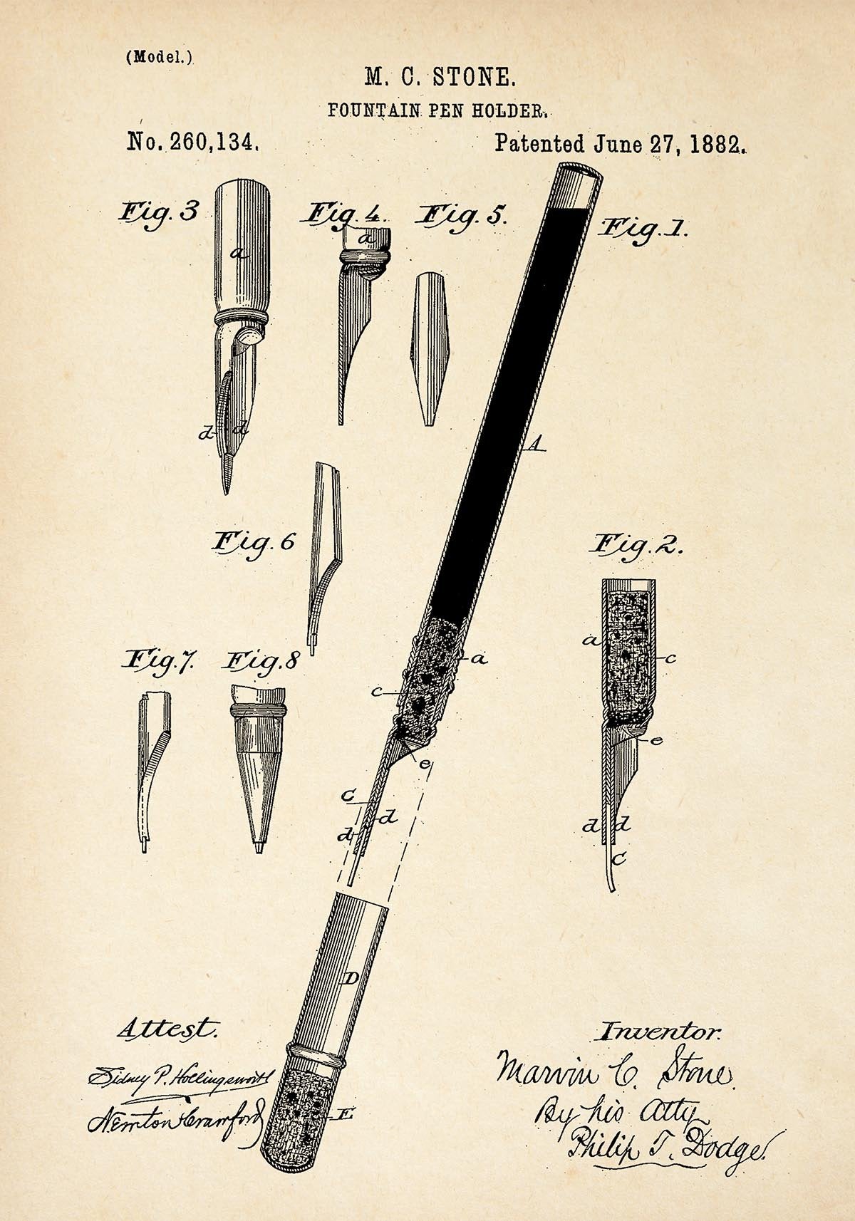 Fountain Pen Patent Poster