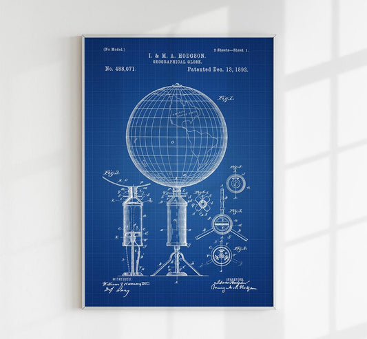 Geographical Globe Patent Poster